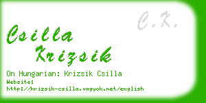 csilla krizsik business card